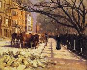 Theodore Robinson Beacon Street, Boston oil on canvas